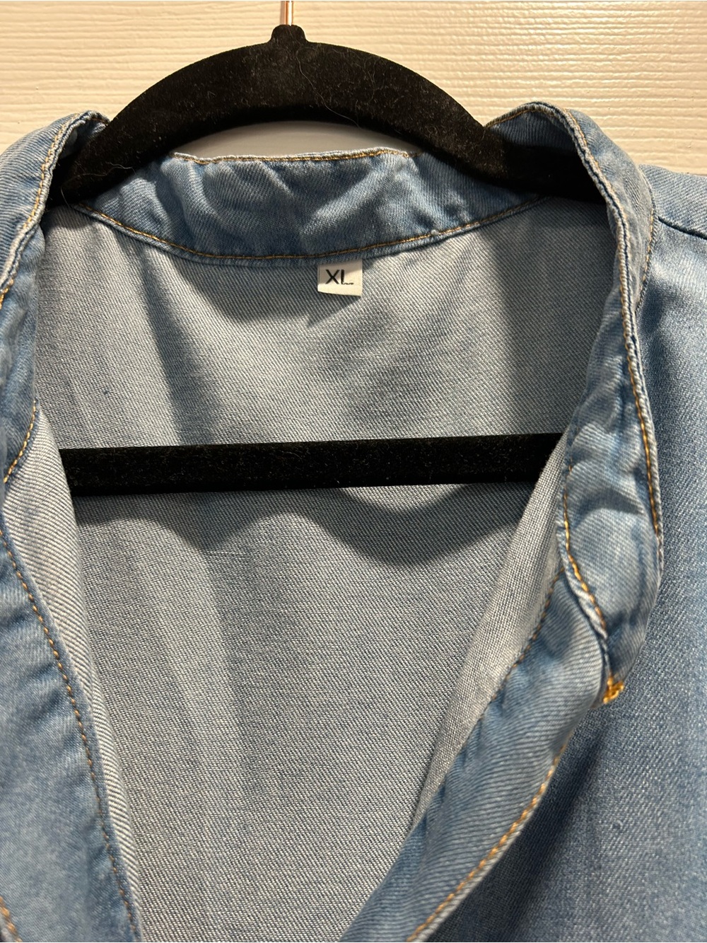 Time and Tru Light Blue Tiered Denim Midi Dress - Picture 3 of 3